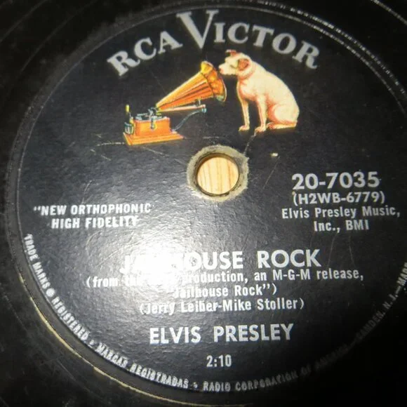 Rock 78 ELVIS PRESLEY Jailhouse Rock/Treat Me Nice-RCA 20-7035 G+